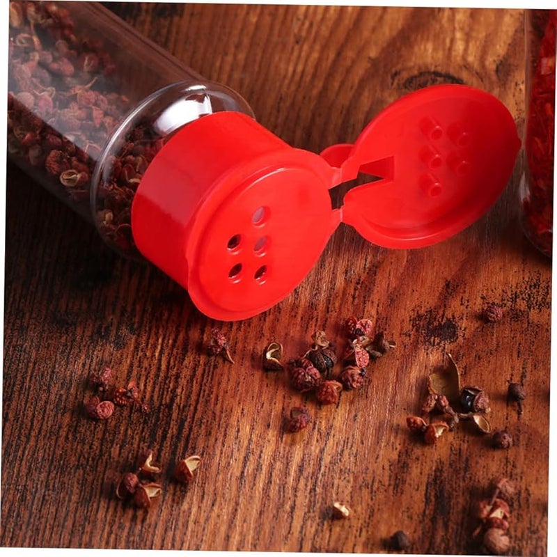 Plastic Spice Jars With Rotating Lids Salt Pepper Condiment Bottles For Kitchen BBQ 6 Pack - Image 5